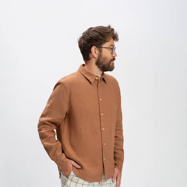 Camisa informal café para venta al por mayor de Matona