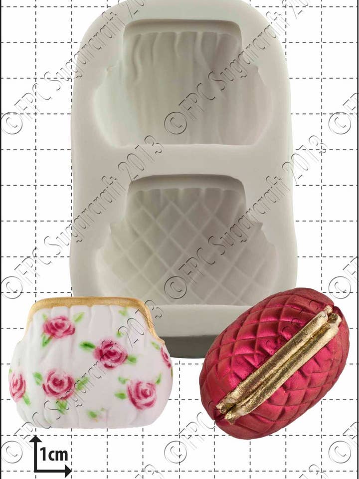 Handbag Silicone Mould (Mold) - '3D Handbags' (purse) by FPC for wholesale by FPC Sugarcraft