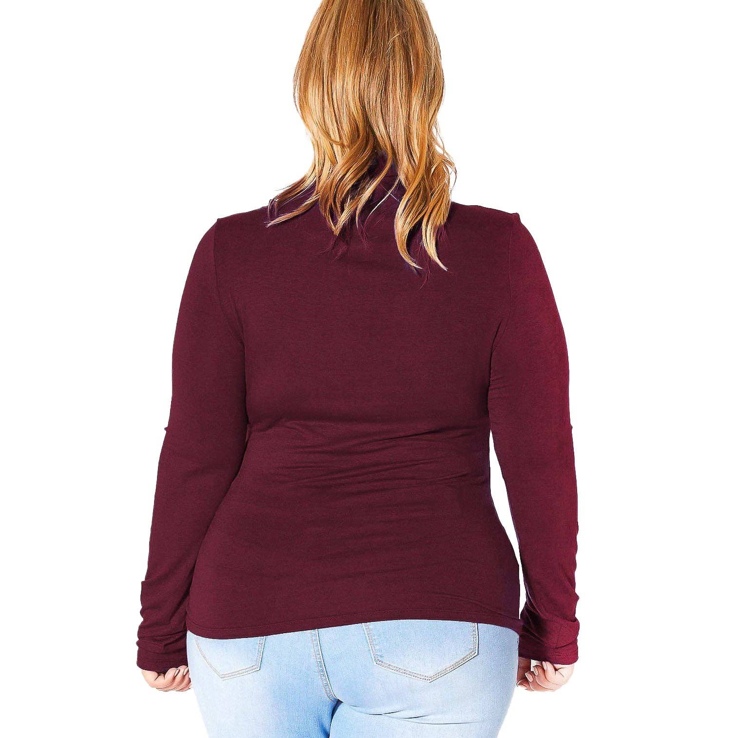 Robin K – wholesale Stickad topp - Dam – Plus size långärmad polotröja med åtsittande passform4