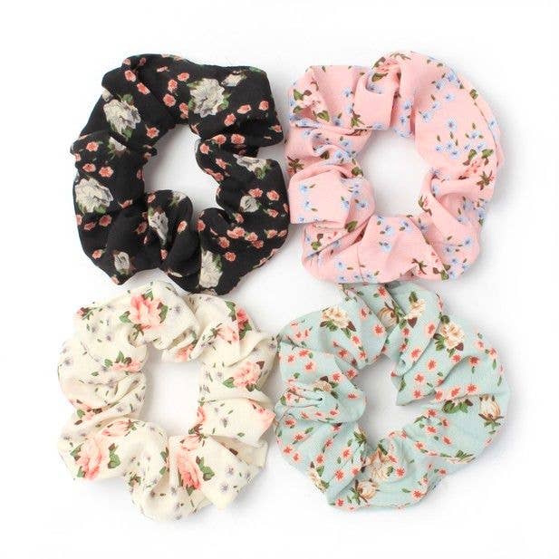 Regular - Floral Print Scrunchie. Dia.10cm for wholesale by Inca UK