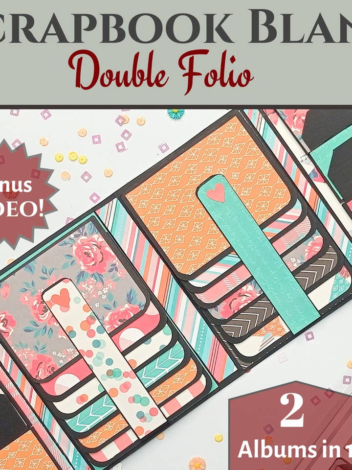 CrafTreat Double Folio DIY Scrapbook Blanks 2 - Black, Kraft for wholesale by CrafTreat