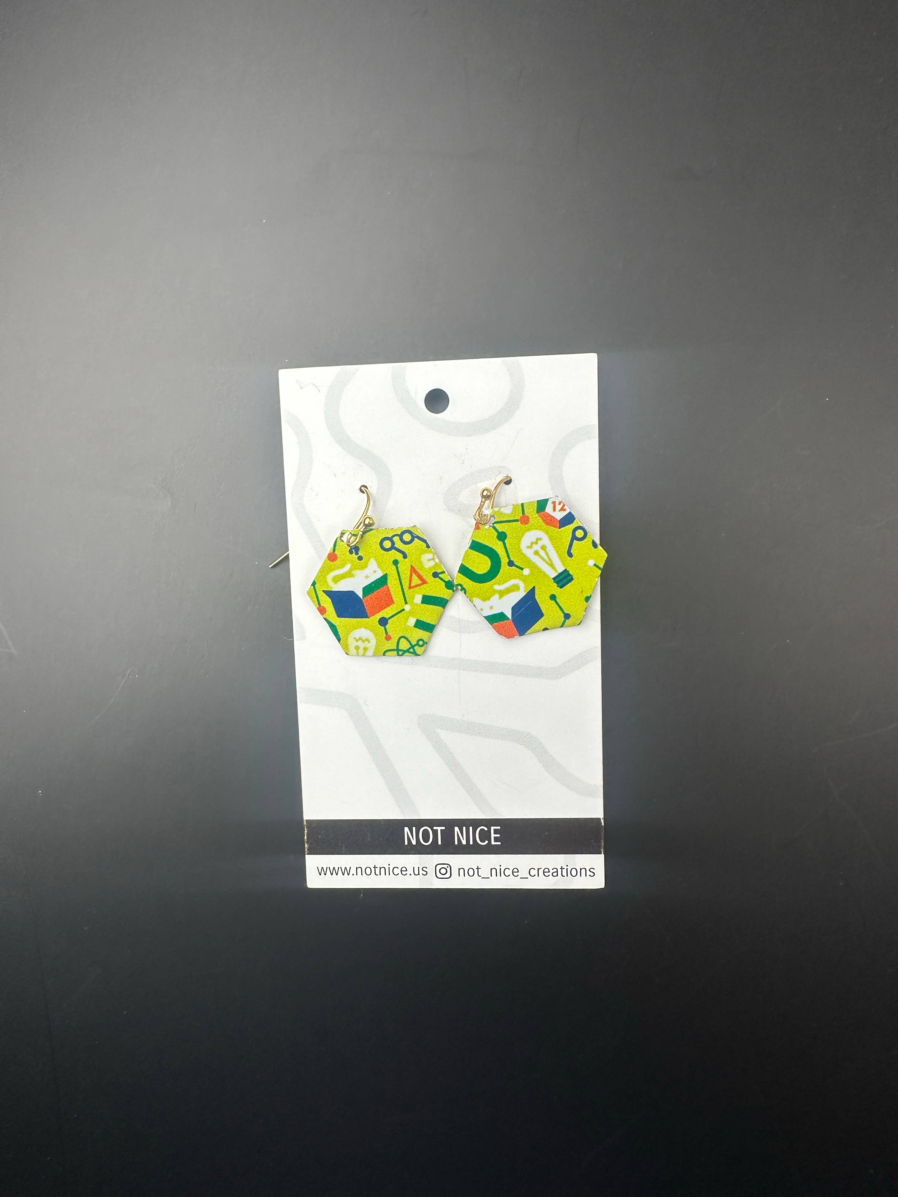 Not Nice - Wholesale Dangle Earrings - Mathy Science upcycled earrings2