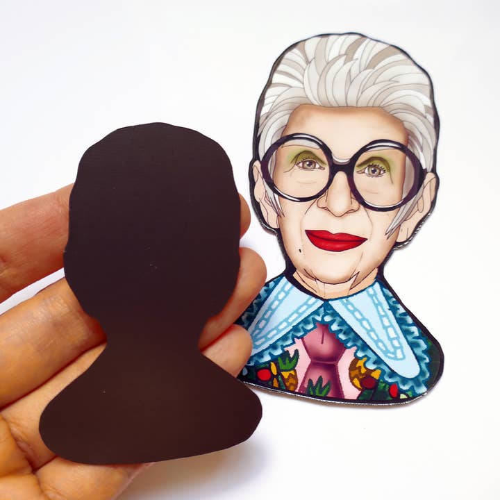 THE PAPER IDOLL - Wholesale Magnet - Iris Apfel magnet 3 or 4 in, Fashion icon merch5