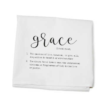 Tina Labadini Designs - Wholesale Tea Towel - Grace (noun) flour sack towel0