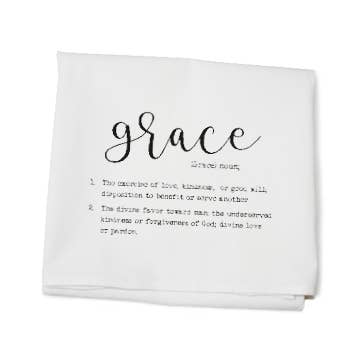 Tina Labadini Designs - Wholesale Tea Towel - Grace (noun) flour sack towel