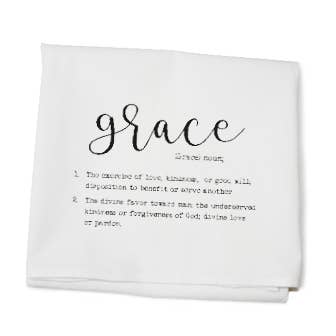 Tina Labadini Designs - Wholesale Tea Towel - Grace (noun) flour sack towel0