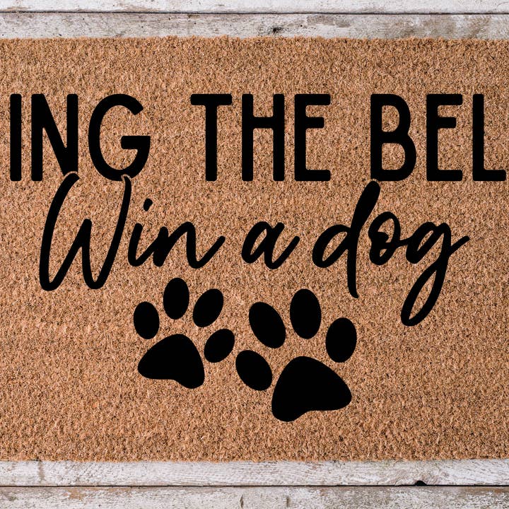 Ring Bell Win Dog - Grappige deurmat - 30x18" deurmat - voor wholesale door DecoExchange