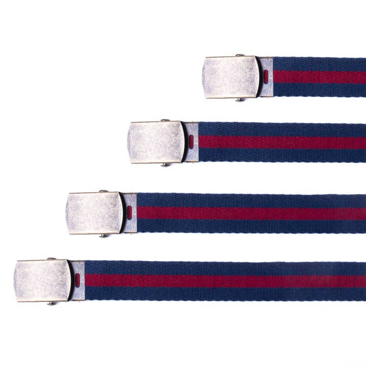Selini New York - Wholesale Belt - Men's - Men Striped Canvas Adjustable Slide Belt-BEB3302