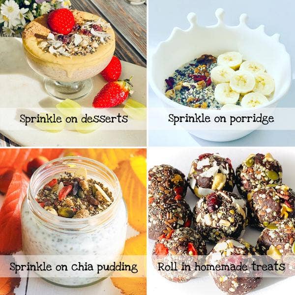 Your UnbelievaBowl - Vente Poudres protéinées/superaliments - Boost de superaliments énergise (mélange de cacao et de mûrier craquant)3