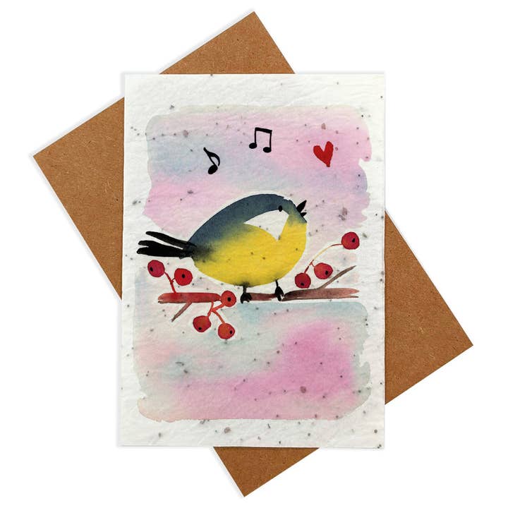 Växtkort - Jul - Sjungande fågel för wholesale av La Fabrique à Sourires