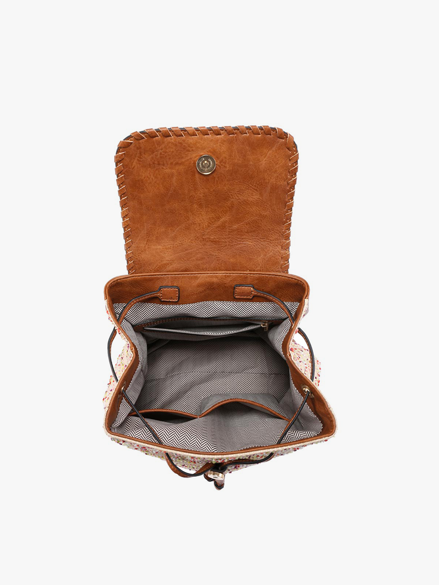 JNC RT (Jen & Co. Outlet) - Wholesale Backpack - Women's - BP1919 Saffron 2 Tone Straw-Textured Backpack8