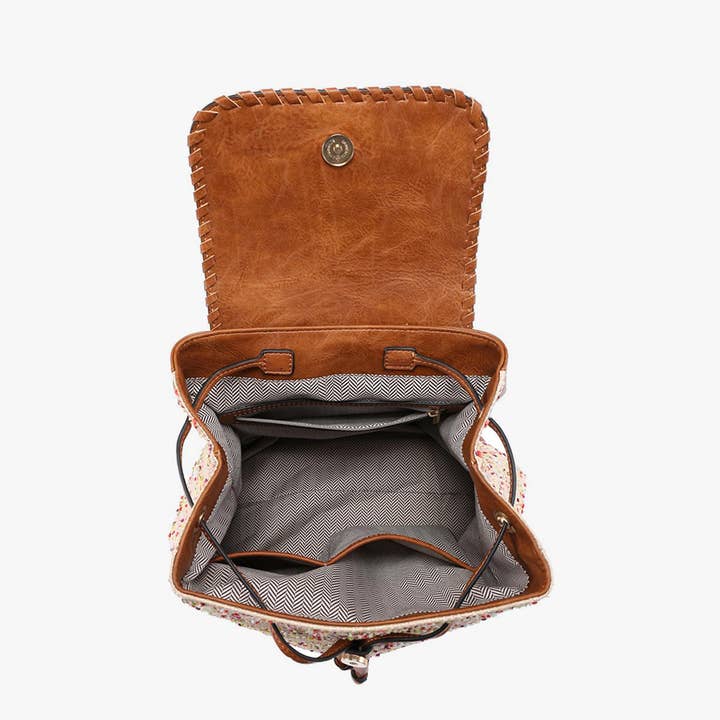 JNC RT (Jen & Co. Outlet) - Wholesale Backpack - Women's - BP1919 Saffron 2 Tone Straw-Textured Backpack8