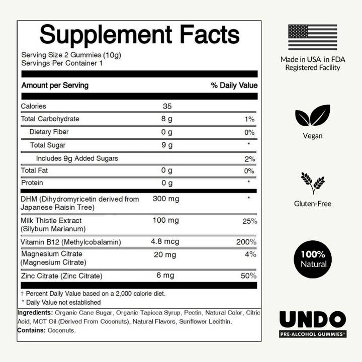 UNDO Gummies - Wholesale Oral Supplement/Vitamin - 15 Pack - UNDO Gummies® - Pre-Alcohol Support5