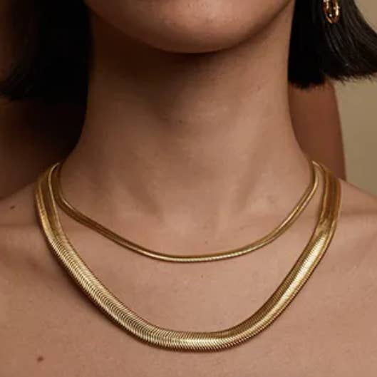 HoopLa - Wholesale Link & Chain Necklace - Snake Wheat Stainless Steel Waterproof Necklace0