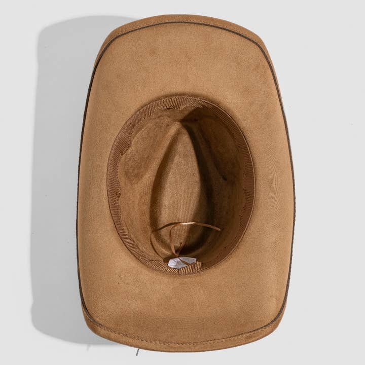 Collections by Fame Accessories - Wholesale Fedora - Women's - Layered Western Bull Head Strap Cowboy Hat