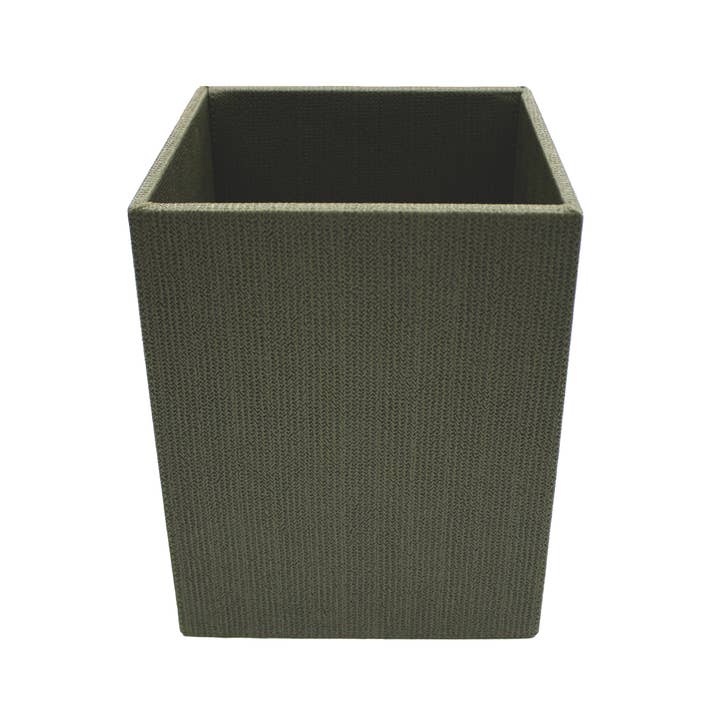Signature Home Collection GmbH - Wholesale Trashcan/Trash Bin - Wastebasket square pattern green trash can faux leather 3
