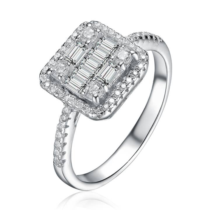 Anello in argento sterling con zirconi cubici (99086) per la vendita all'ingrosso da parte di Genevive