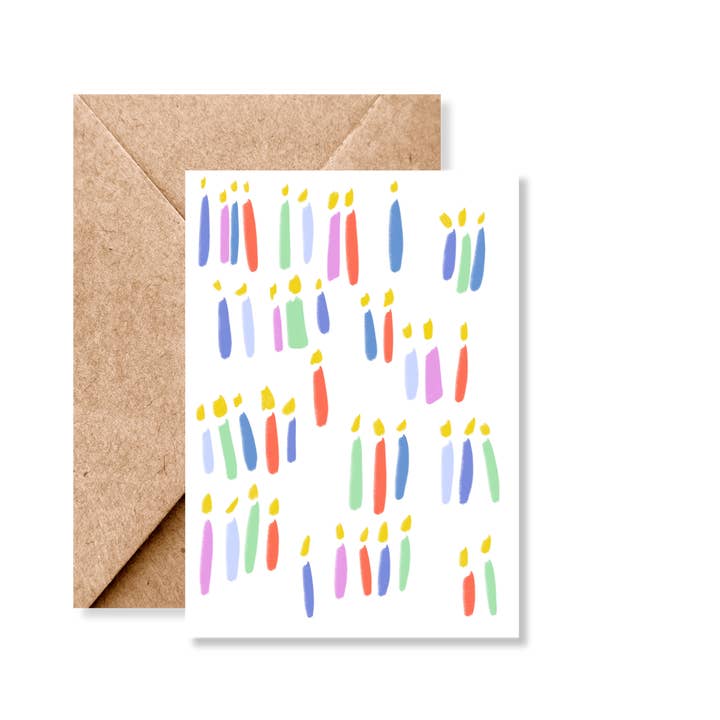 Candles Birthday Greeting Card for wholesale by Tiny Ink Boston
