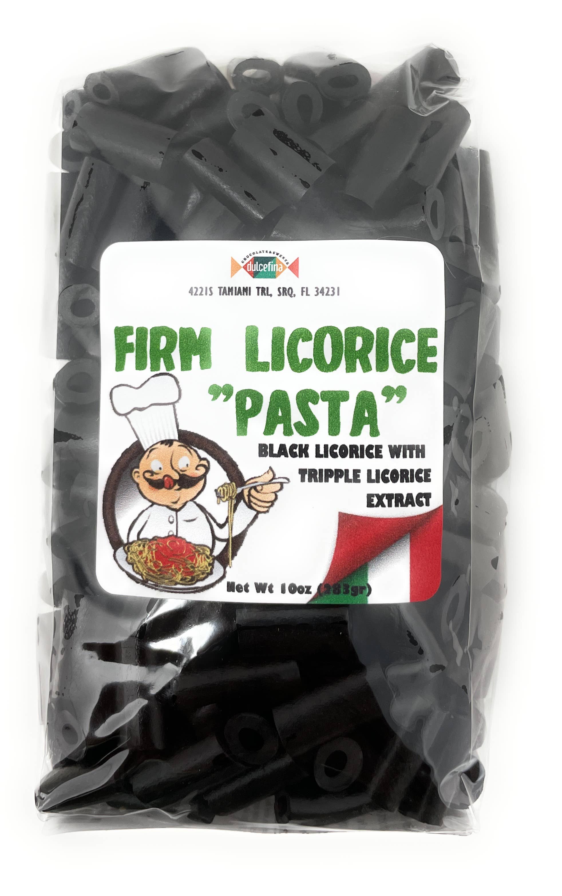 Dulcefina Chocolate and Sweets - Wholesale Licorice - Italian Black Licorice "Pasta" 10oz Bag