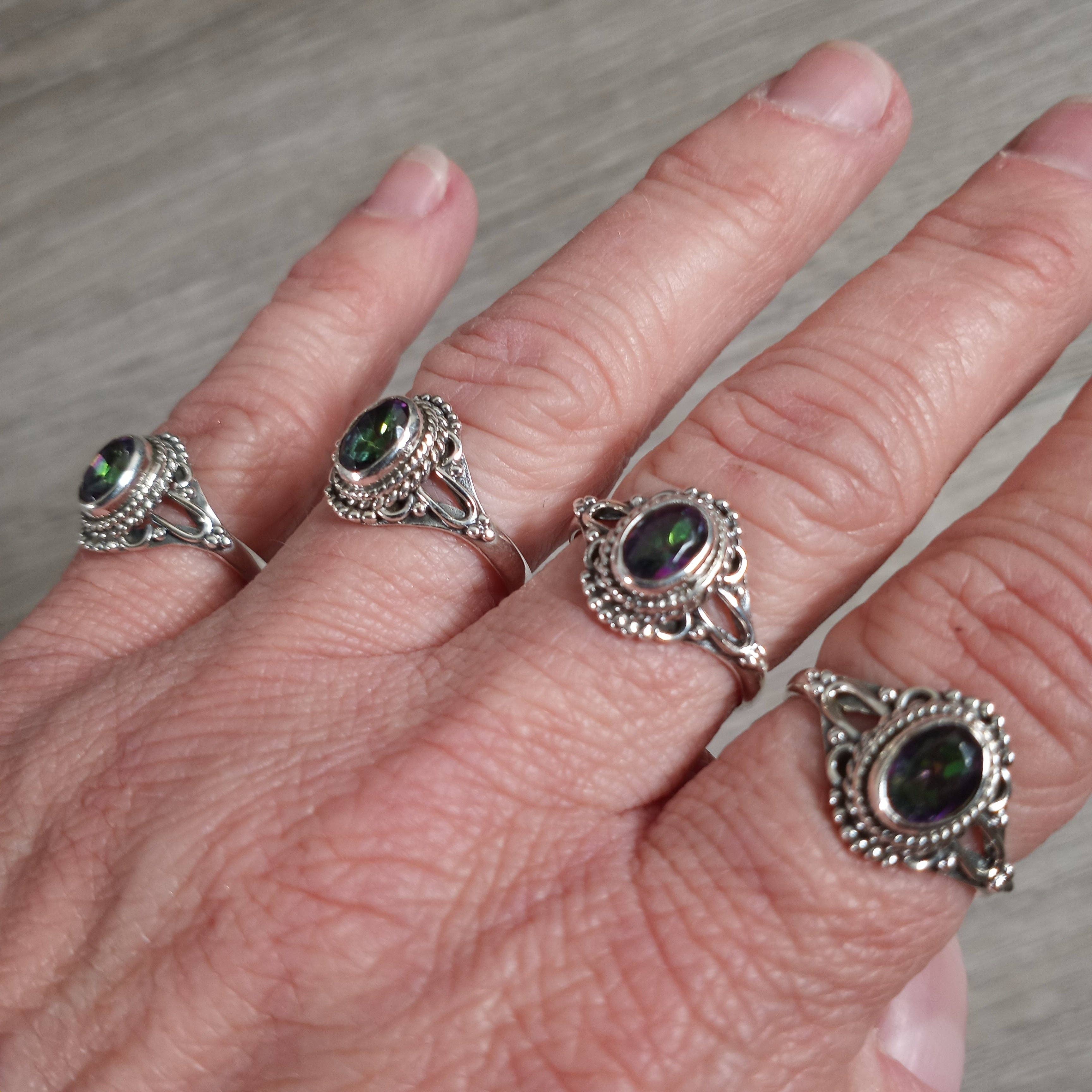 Keystone Crystals - Wholesale Cocktail/Statement Ring - Gemstone Ring Sterling Silver 925 Dainty Vintage0