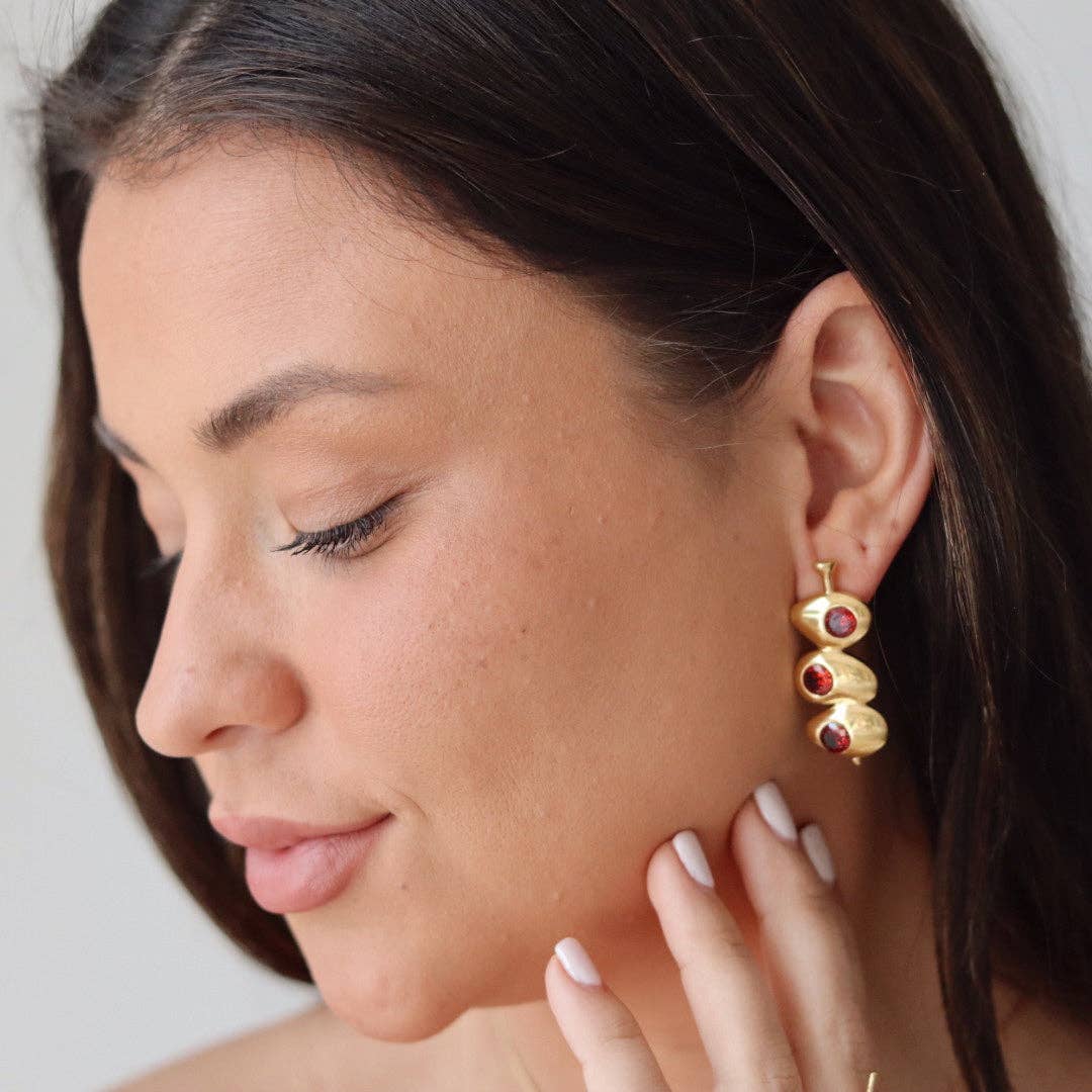 Liv Bella Vita | European Inspired Waterproof Jewelry - Wholesale Stud/Post Earrings - Velvet Martini Olive Earrings5