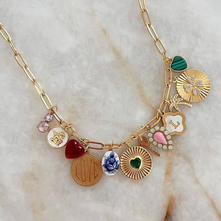 It's Especially Lucky - Wholesale Pendant/Charm Necklace - Classic Paperclip Link Necklace