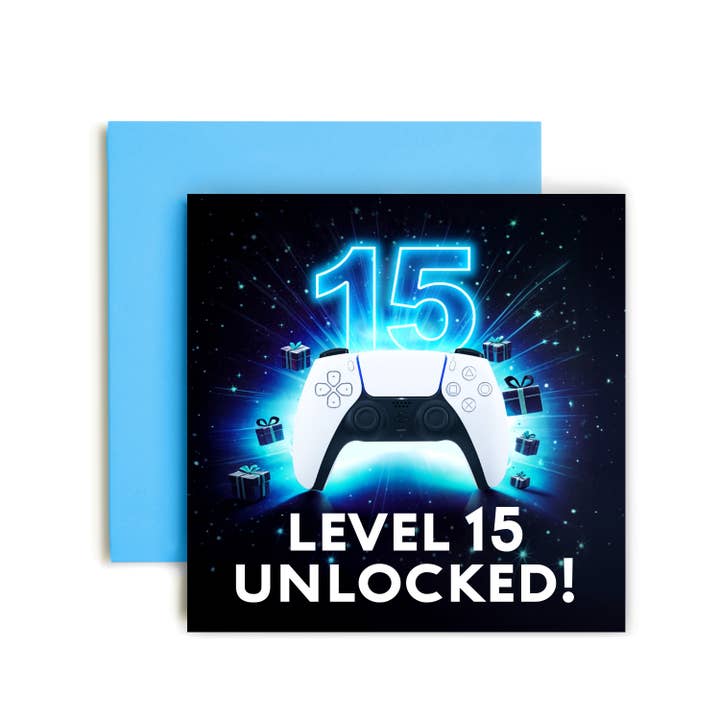 Huxters – wholesale Birthday card – New Level Unlocked PS5 Controller Gamer Birthday Card9