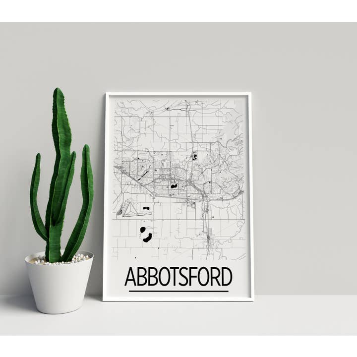 11" x 14" Abbotsford Map Print - Art Deco Style for wholesale by ILIKEMAPS