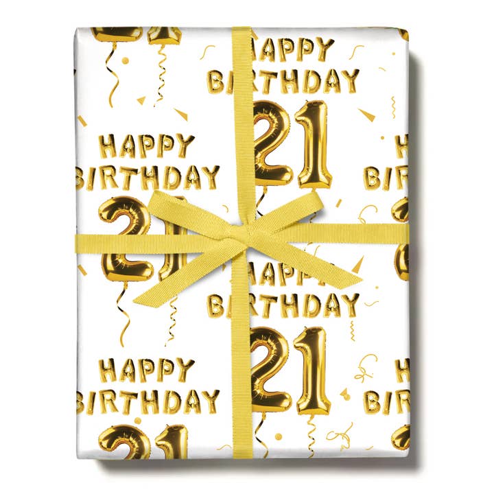 21ST BALLOONS Gift Wrap For Him, Her for wholesale by Central 23 Cards