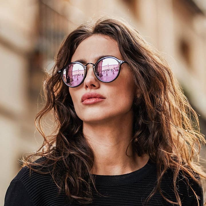 Break&Walk - Wholesale Zonnebril - Dames - Break&Walk Roller TR90 zonnebril zwart/roze3