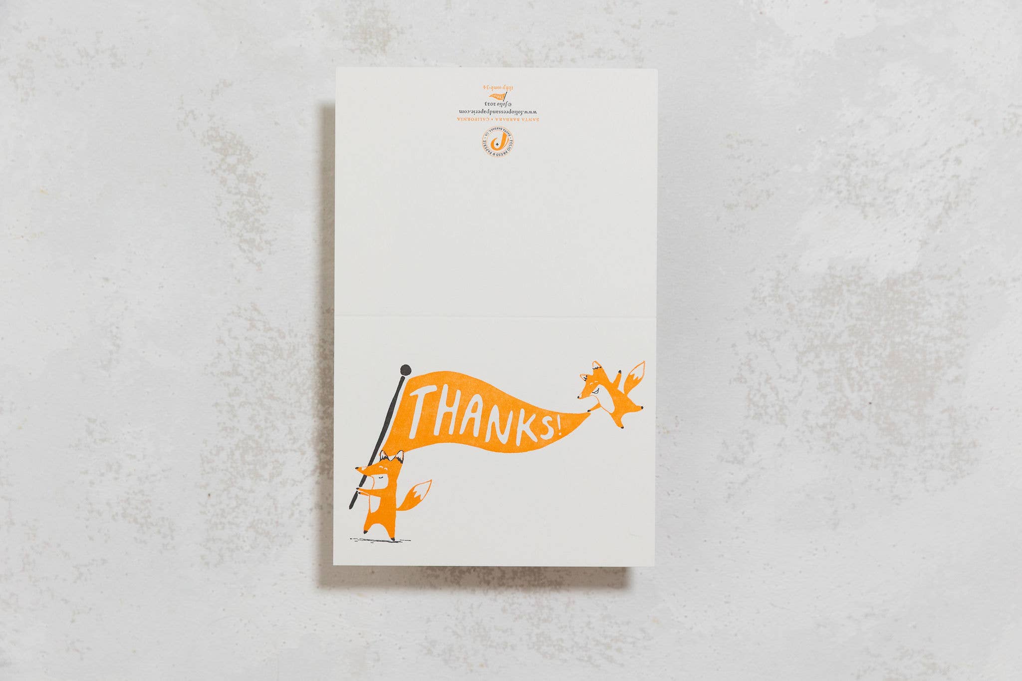 folio press & paperie - Wholesale Thank You Card - Foxy Thanks Card1