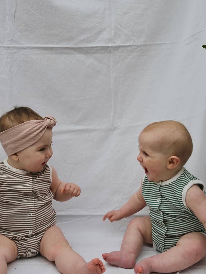 Lennyco - Wholesale Bodysuit (non-footed) – Baby - Striped Singlet Romper1