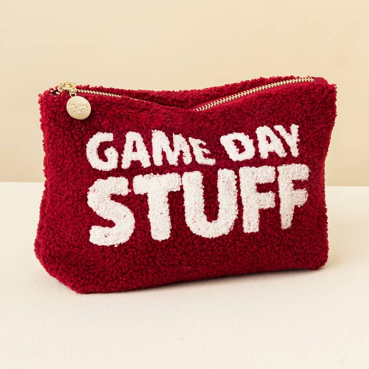 Teddy Pouch-Gameday Stuff Burgundy for wholesale by The Darling Effect