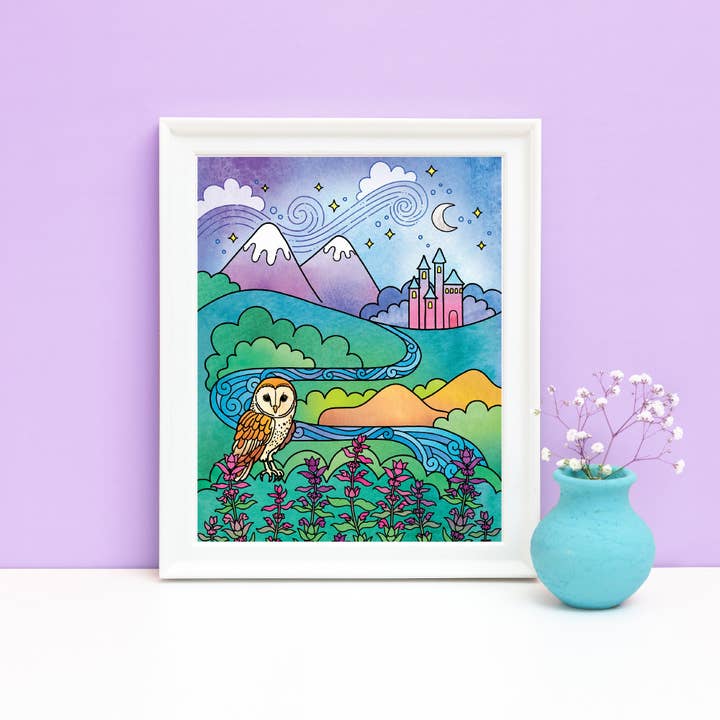 Curious Clary Sage Art Print for wholesale by Rachel Beyer