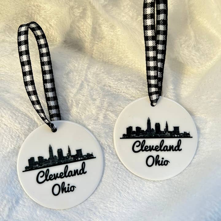 Cleveland Ceramic Ornament for wholesale by Jessica James Design
