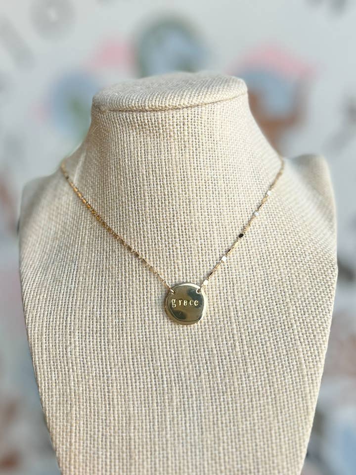 Custom Gold Filled Stamped Necklace for wholesale by Hazelry