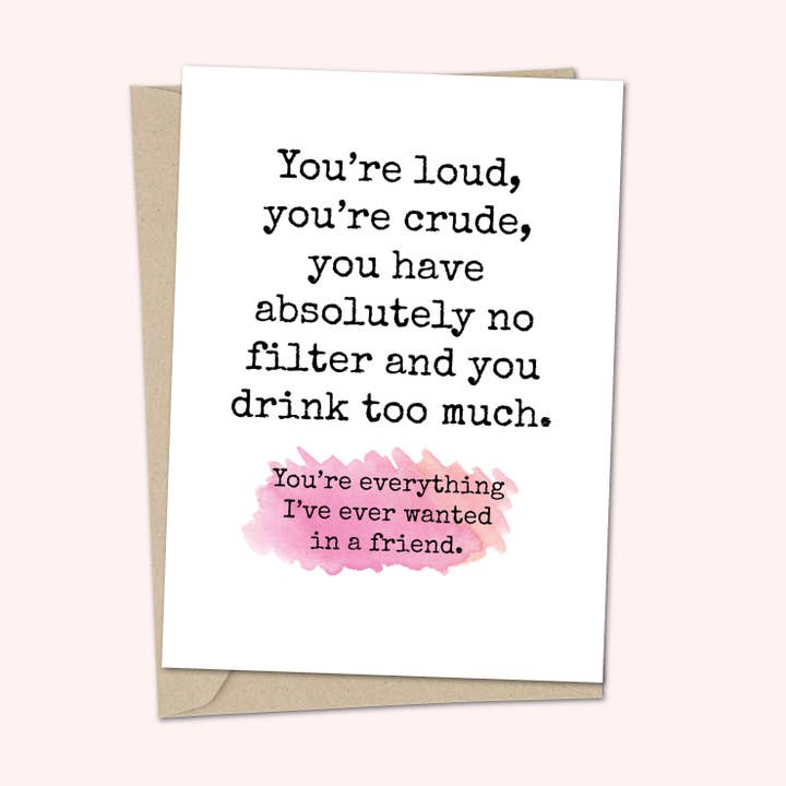Greetings Card - Everything I've ever wanted in a friend for wholesale by Duckduckle Design