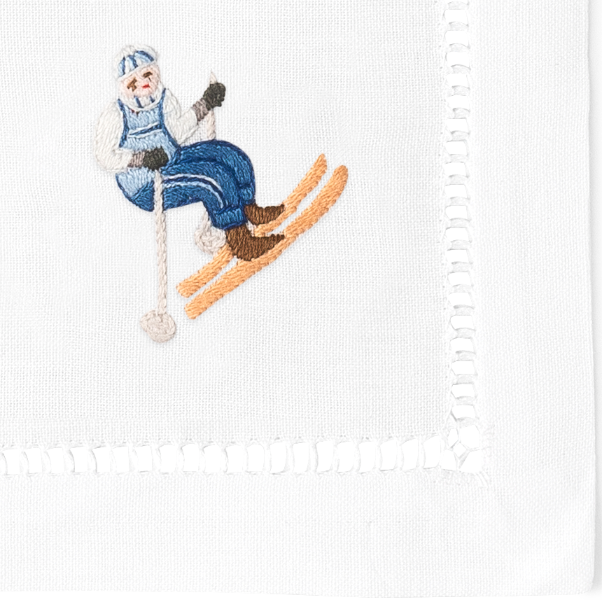 Henry Handwork – wholesale Middags- och tygservett – Skidåkare Cocktail servetter | Blandad uppsättning av 43