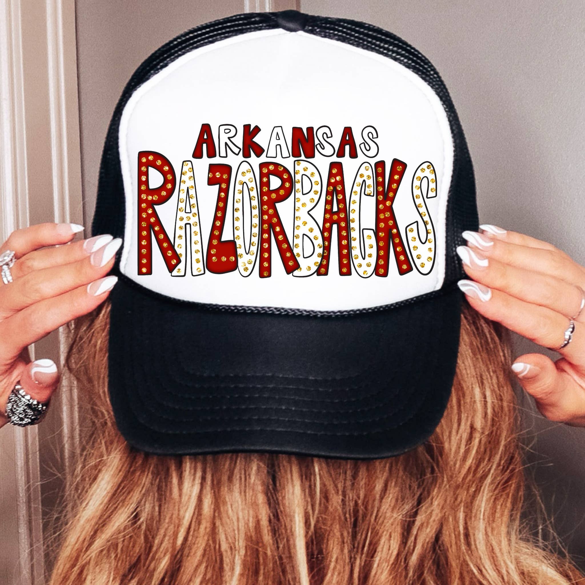 on the Bayou - Wholesale Trucker Hat - Unisex - Arkansas Razorback inspired trucker hat