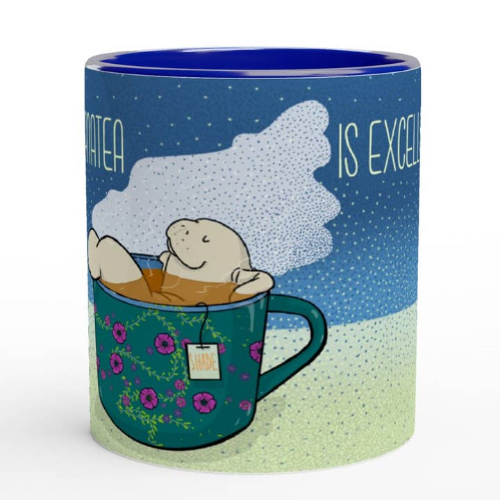 Mugg 'The Manatea Is Excellent Today' med manatee i tekopp för wholesale av Tostoini