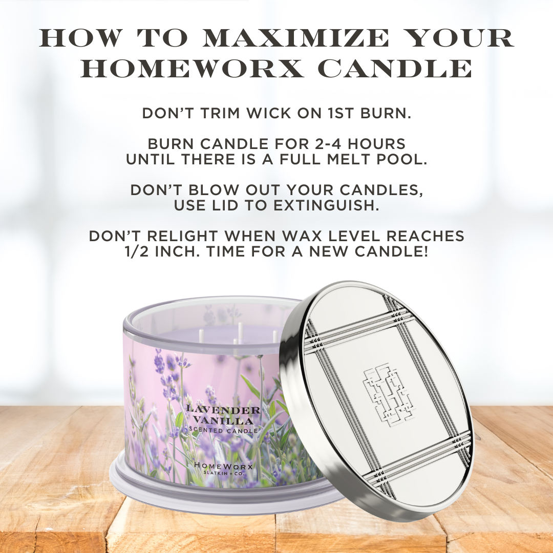 HomeWorx by Slatkin + Co. – Großhandel Kerze im Glas / gefüllte Kerze – Lavendel Vanille 4-Docht-Kerze4
