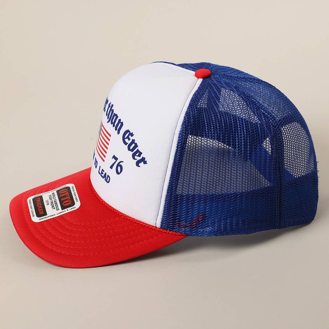 Fashion City - Vente Casquette de camionneur – unisexe - Casquette Trucker en Maille avec Imprimé Drapeau Américain Plus Fort que Jamais9