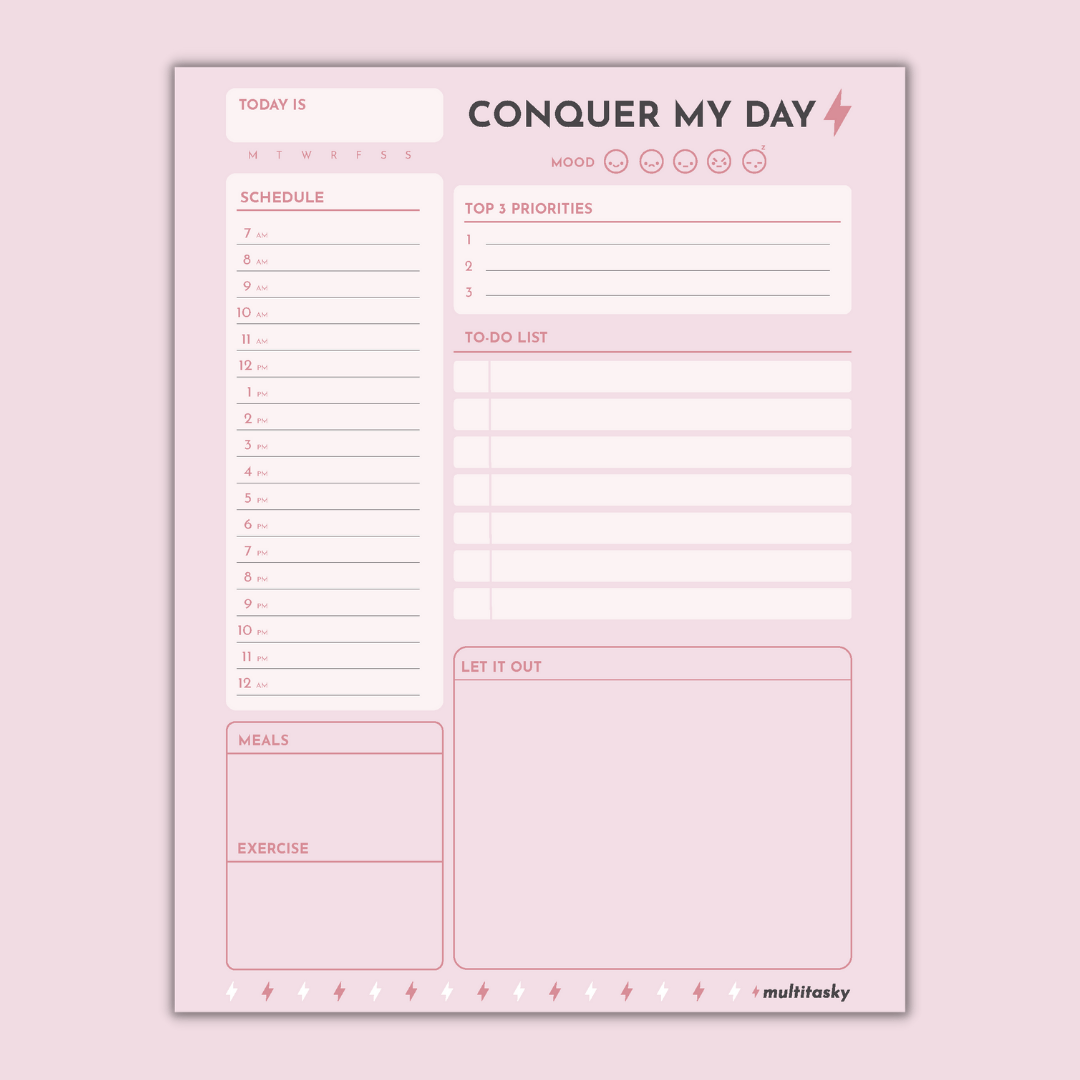 Multitasky - Vente Agendas - Feuilles d'agenda Conquer My Day (approvisionnement de 6 mois)3
