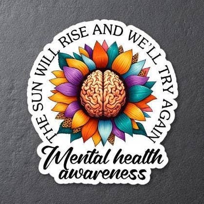 Mental Health Awareness Vibrant Colorful Decal Stickers for wholesale by Stormy Vision