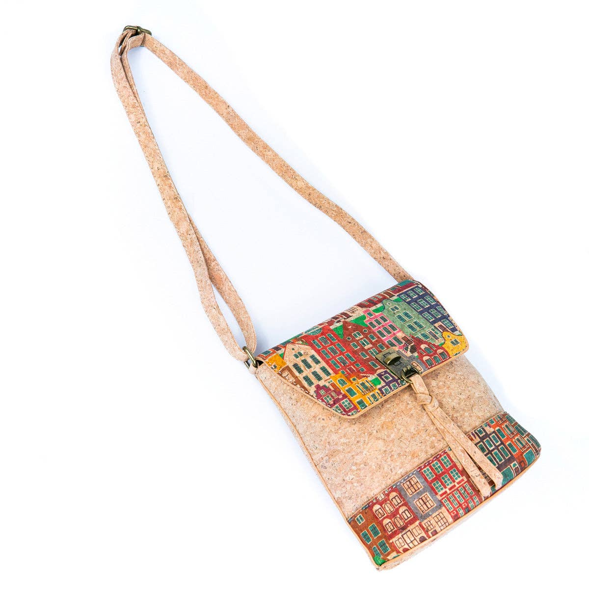 Meninas Bonitas Cork - Wholesale Crossbody Bag - Women's - Natural Cork Women's Crossbody Bag BAG-22924
