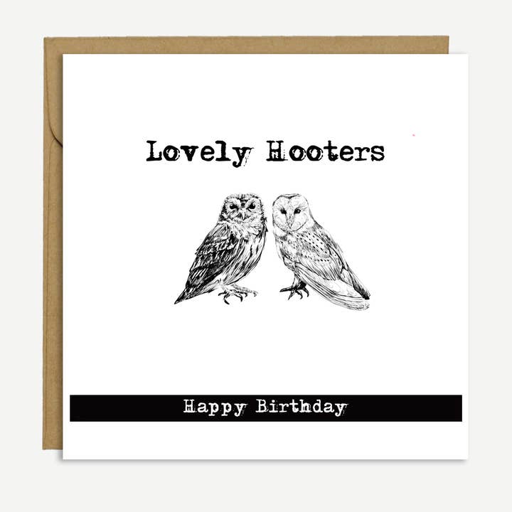 OWL 'Lovely Hooters' - Birthday Card for wholesale by Brave Mavis