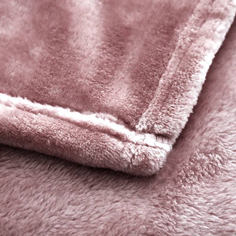 home mart goods – Großhandel Überwurfdecke – 50"x60" Rosarosa Weiche Warme Gemütliche Bettdecke2