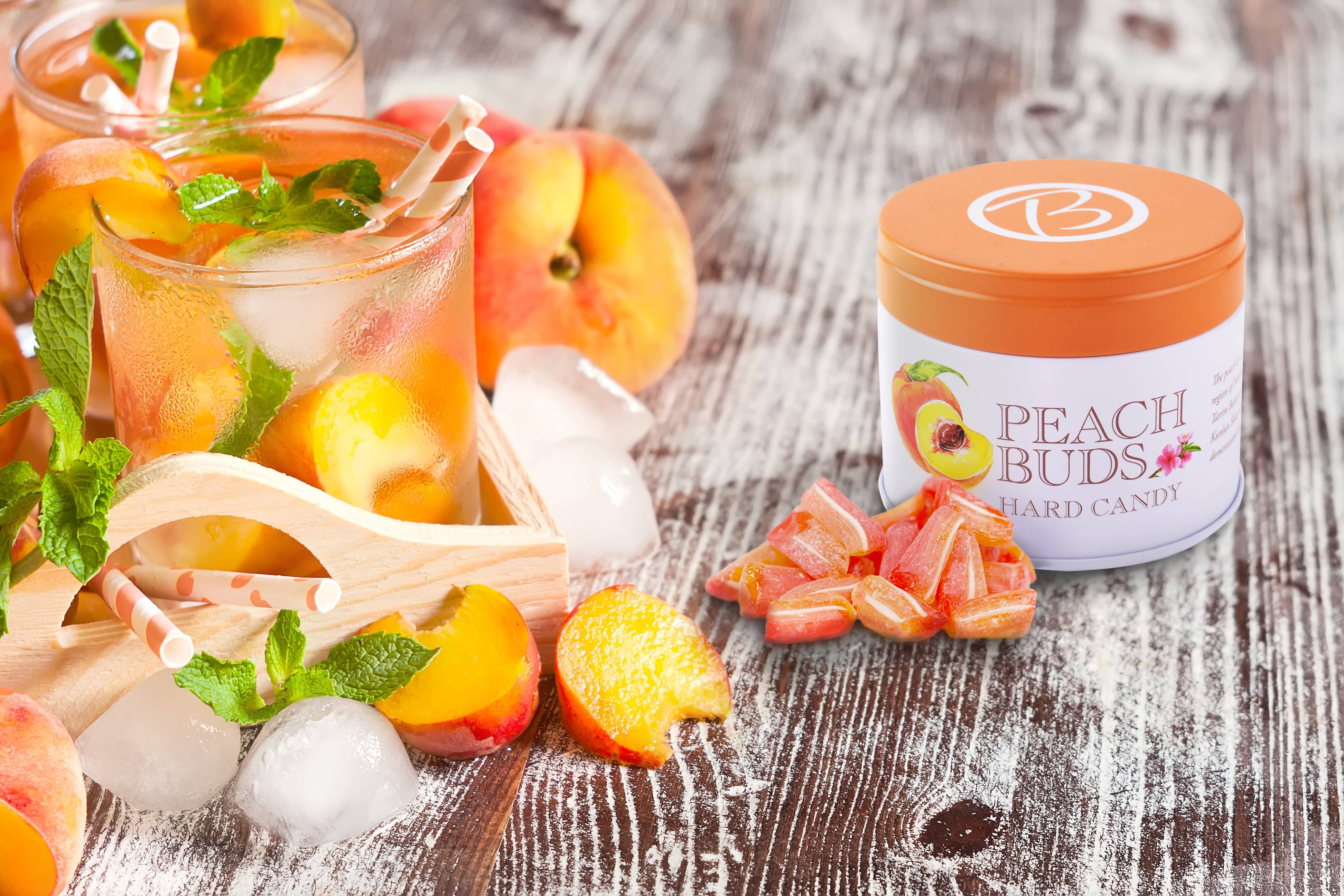 Butterfields Candy - Wholesale Zuigsnoepjes - Peach Buds Gift Box - Een zuidelijke traditie voor kousen!10