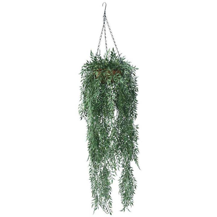 Designer Plants AU - Vente Plantes artificielles - Panier suspendu en fougère artificielle résistant aux UV 110 cm