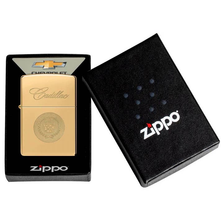 Sharp Polished Brass Cadillac Zippo Lighter for wholesale by Lighter King